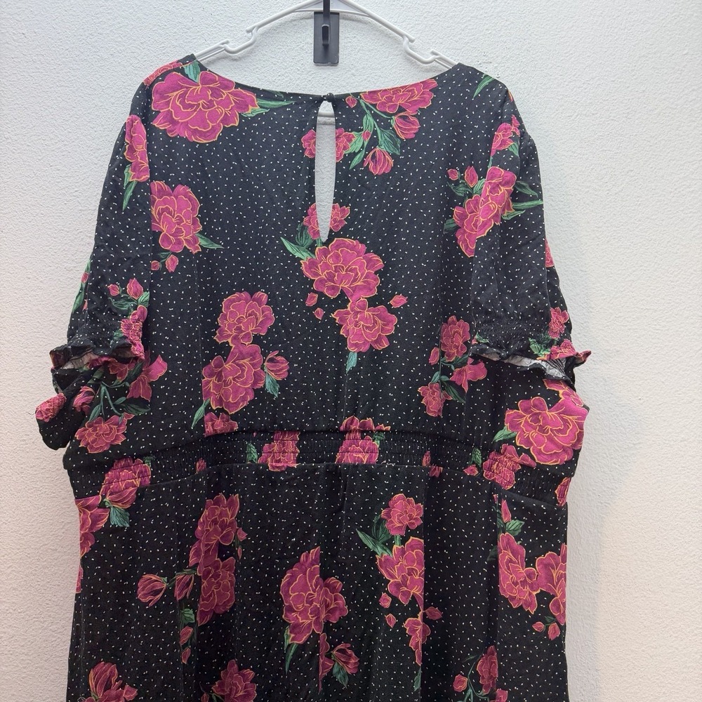 Torrid 5 / 5X Tea Length Stretch Challis Sweetheart Dress POLKA DOT Floral - Picture 10 of 11
